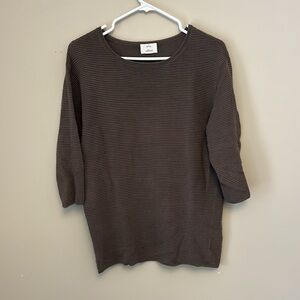 Aritzia Wilfred Brown Striped Long Sleeve Sweater size S